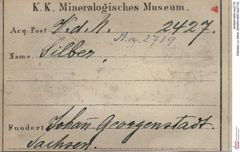Etiketten zu Silber (NHMW-MIN-Aa2719)